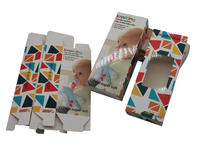 Custom Printed Square Paper Packaging Folding Baby Pacifier Box With PET Window